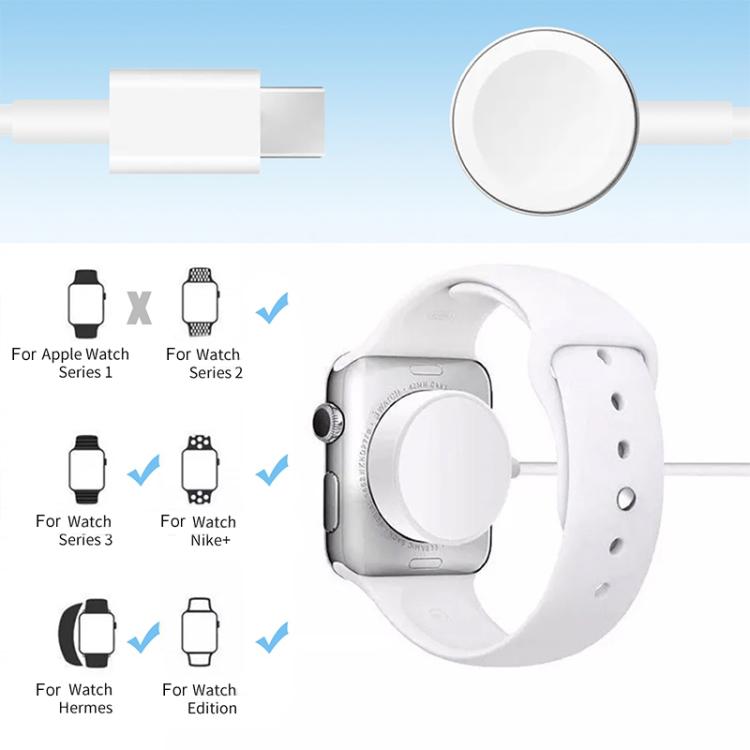 For Apple Watch Series xDfind Magnetic Fast Charger Charging Cable, USB-A Port, Length: 1m(White) by xDfind