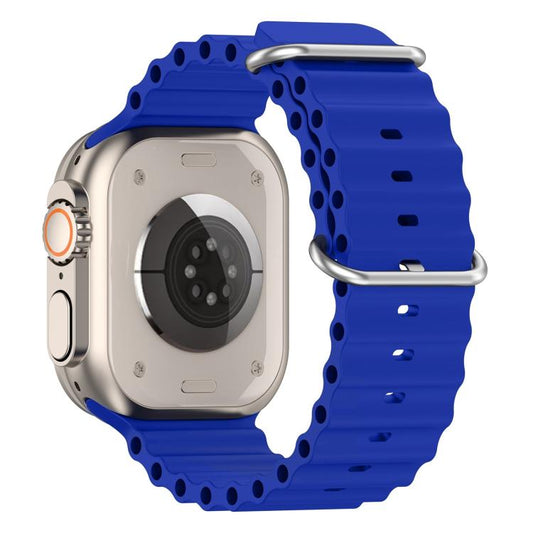 For Apple Watch 46mm / 49mm / 45mm / 44mm xDfind Ocean Silicone Watch Band(Sapphire Blue) by xDfind