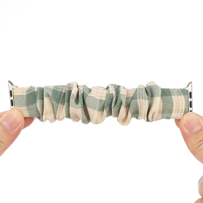 For Apple Watch Series 7 45mm / 6 & SE & 5 & 4 44mm / 3 & 2 & 1 42mm JK Uniform Style Cloth + Stainless Steel Watch Band(Beige + Green)(Beige + Green) by bashfashion