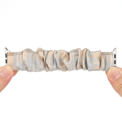 For Apple Watch Series 7 45mm / 6 & SE & 5 & 4 44mm / 3 & 2 & 1 42mm JK Uniform Style Cloth + Stainless Steel Watch Band(Khaki + Light Blue)(Khaki + Light Blue) by bashfashion