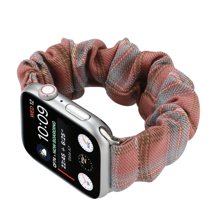 For Apple Watch Series 7 45mm / 6 & SE & 5 & 4 44mm / 3 & 2 & 1 42mm JK Uniform Style Cloth + Stainless Steel Watch Band(Red + Blue) by bashfashion
