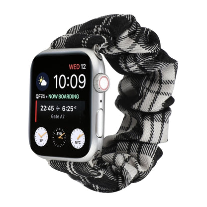 For Apple Watch Series 7 45mm / 6 & SE & 5 & 4 44mm / 3 & 2 & 1 42mm JK Uniform Style Cloth + Stainless Steel Watch Band(Black + White)(Black + White) by bashfashion