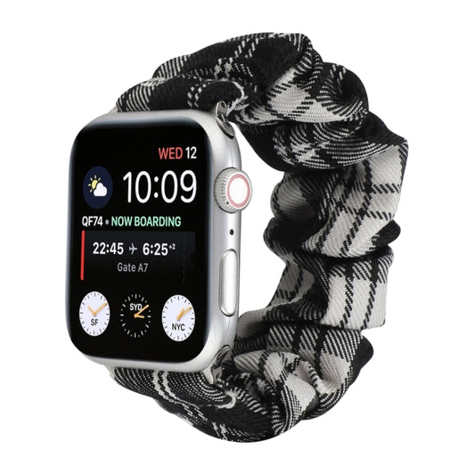 For Apple Watch Series 7 45mm / 6 & SE & 5 & 4 44mm / 3 & 2 & 1 42mm JK Uniform Style Cloth + Stainless Steel Watch Band(Black + White)(Black + White) by bashfashion