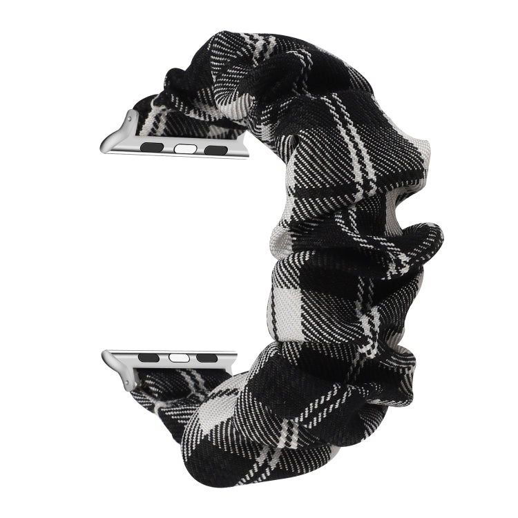 For Apple Watch Series 7 45mm / 6 & SE & 5 & 4 44mm / 3 & 2 & 1 42mm JK Uniform Style Cloth + Stainless Steel Watch Band(Black + White)(Black + White) by bashfashion