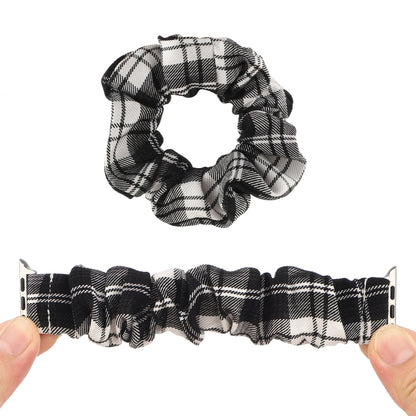 For Apple Watch Series 7 45mm / 6 & SE & 5 & 4 44mm / 3 & 2 & 1 42mm JK Uniform Style Cloth + Stainless Steel Watch Band(Black + White)(Black + White) by bashfashion