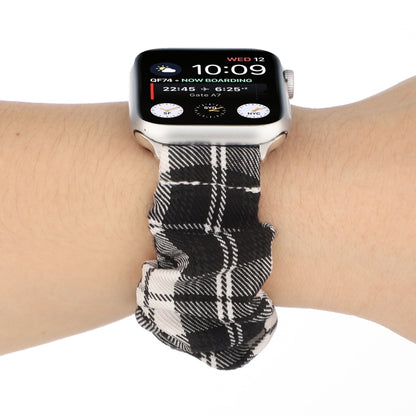 For Apple Watch Series 7 45mm / 6 & SE & 5 & 4 44mm / 3 & 2 & 1 42mm JK Uniform Style Cloth + Stainless Steel Watch Band(Black + White)(Black + White) by bashfashion