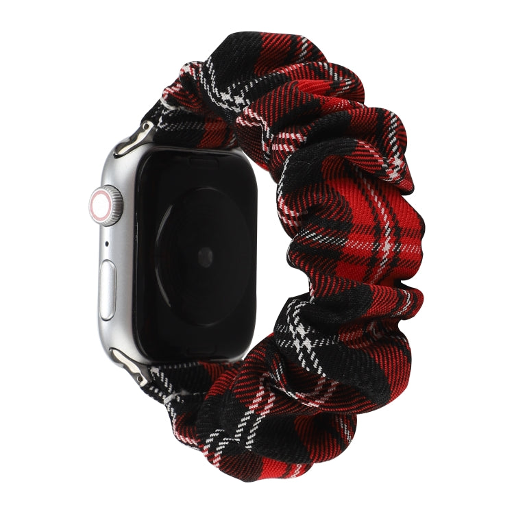 For Apple Watch Series 7 45mm / 6 & SE & 5 & 4 44mm / 3 & 2 & 1 42mm JK Uniform Style Cloth + Stainless Steel Watch Band(Black + Red)(Black + Red) by bashfashion