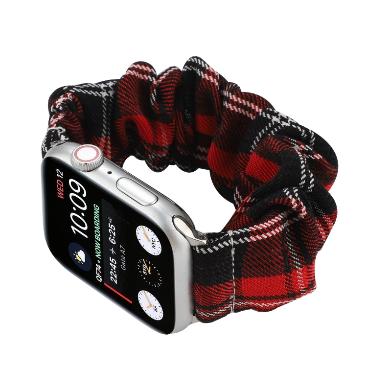 For Apple Watch Series 7 45mm / 6 & SE & 5 & 4 44mm / 3 & 2 & 1 42mm JK Uniform Style Cloth + Stainless Steel Watch Band(Black + Red)(Black + Red) by bashfashion