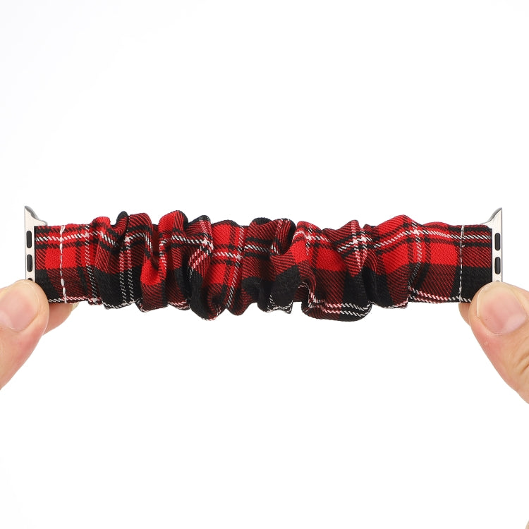 For Apple Watch Series 7 45mm / 6 & SE & 5 & 4 44mm / 3 & 2 & 1 42mm JK Uniform Style Cloth + Stainless Steel Watch Band(Black + Red)(Black + Red) by bashfashion