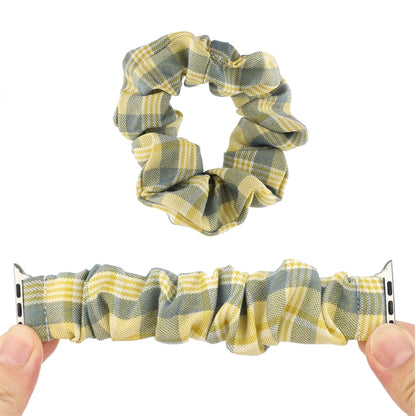 For Apple Watch Series 7 41mm / 6 & SE & 5 & 4 40mm / 3 & 2 & 1 38mm JK Uniform Style Cloth + Stainless Steel Watch Band(Yellow + Blue)(Yellow + Blue) by bashfashion