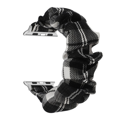 For Apple Watch Series 7 41mm / 6 & SE & 5 & 4 40mm / 3 & 2 & 1 38mm JK Uniform Style Cloth + Stainless Steel Watch Band(Black + White)(Black + White) by bashfashion