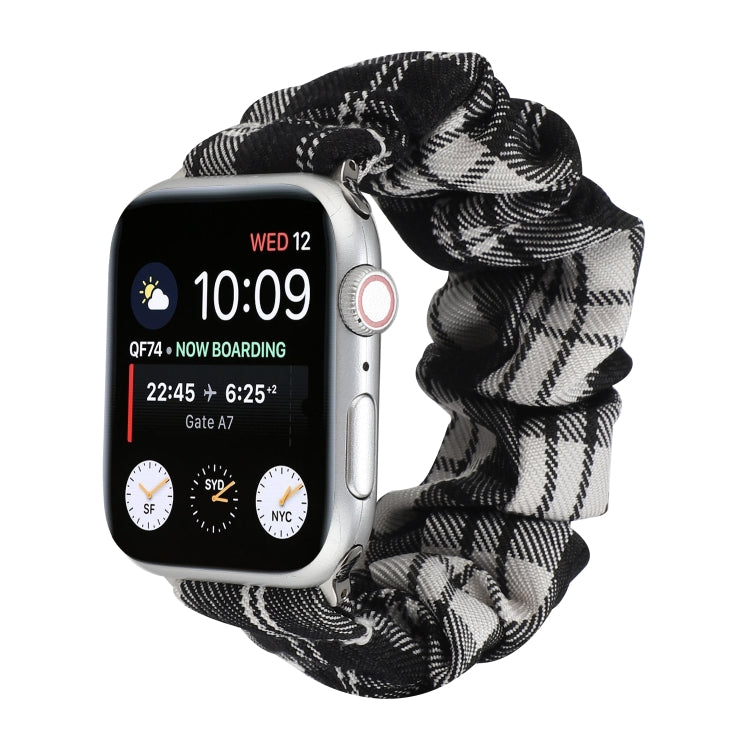 For Apple Watch Series 7 41mm / 6 & SE & 5 & 4 40mm / 3 & 2 & 1 38mm JK Uniform Style Cloth + Stainless Steel Watch Band(Black + White)(Black + White) by bashfashion