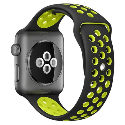 For Apple Watch 46mm / 49mm / 45mm / 44mm xDfind Two Color Silicone Sports Watch Band(Black Yellow) by xDfind