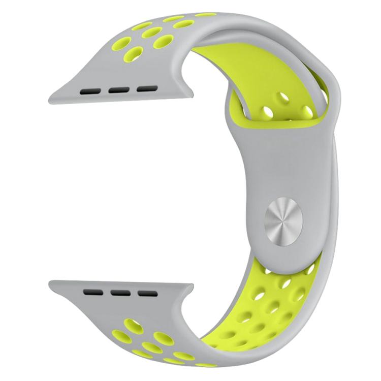For Apple Watch 46mm / 49mm / 45mm / 44mm xDfind Two Color Silicone Sports Watch Band(Grey Yellow) by xDfind