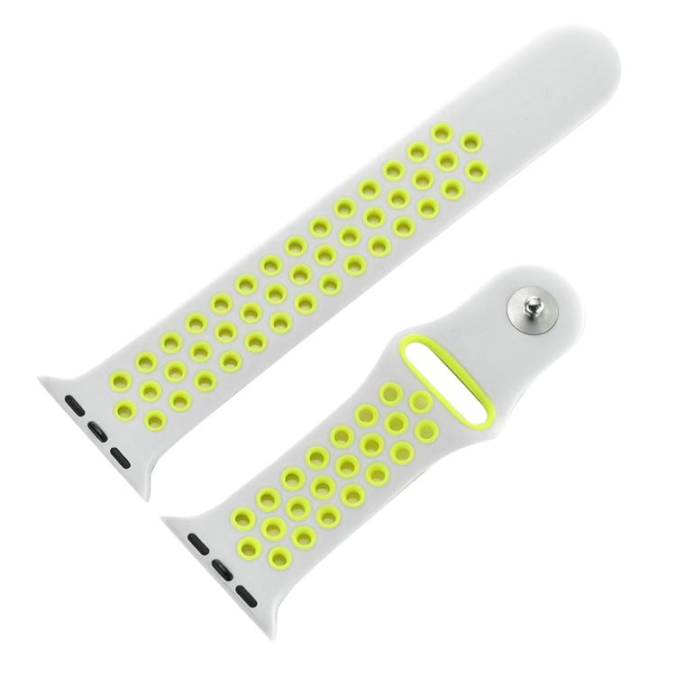 For Apple Watch 46mm / 49mm / 45mm / 44mm xDfind Two Color Silicone Sports Watch Band(Grey Yellow) by xDfind