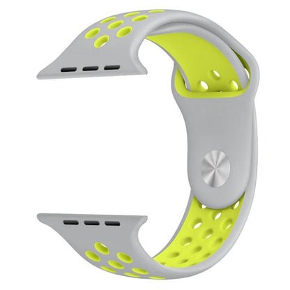 For Apple Watch 42mm / 41mm / 40mm / 38mm xDfind Two Color Silicone Sports Watch Band(Grey Yellow) by xDfind
