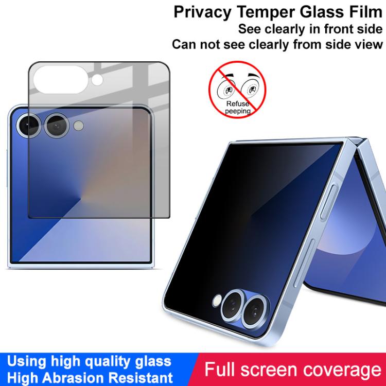 For Samsung Galaxy Z Flip7 5G IMAK Privacy Full Coverage Tempered Back Screen Glass Film by imak