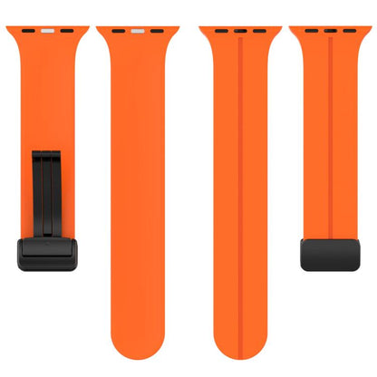 For Apple Watch 46mm / 49mm / 45mm / 44mm xDfind Solid Color Magnetic Buckle Silicone Watch Band(Orange) by xDfind