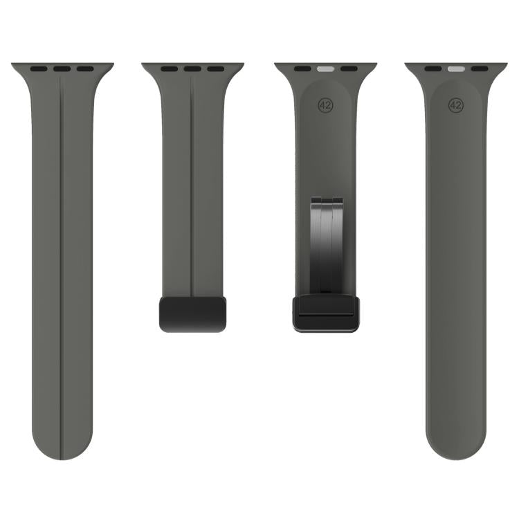 For Apple Watch 46mm / 49mm / 45mm / 44mm xDfind Solid Color Magnetic Buckle Silicone Watch Band(Dark Gray) by xDfind