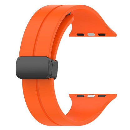 For Apple Watch 42mm / 41mm / 40mm / 38mm xDfind Solid Color Magnetic Buckle Silicone Watch Band(Orange) by xDfind