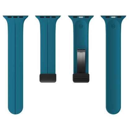 For Apple Watch 42mm / 41mm / 40mm / 38mm xDfind Solid Color Magnetic Buckle Silicone Watch Band(Cyan) by xDfind