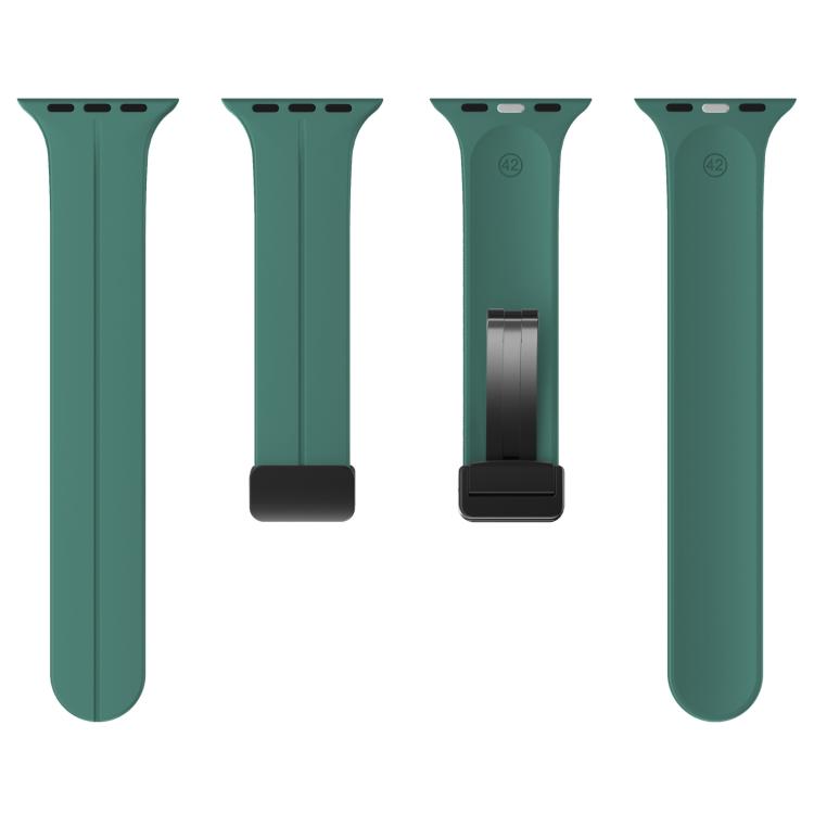 For Apple Watch 42mm / 41mm / 40mm / 38mm xDfind Solid Color Magnetic Buckle Silicone Watch Band(Clover Green) by xDfind