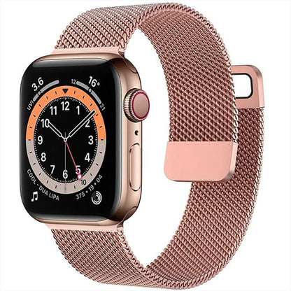 For Apple Watch 46mm / 49mm / 45mm / 44mm xDfind Milanese Loop Magnetic Metal Watch Band(Rose Pink) by xDfind