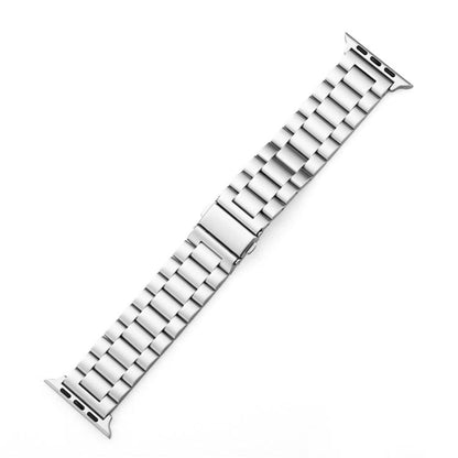 For Apple Watch 42mm / 41mm / 40mm / 38mm xDfind Three Beads Fold Buckle Stainless Steel Watch Band(Silver) by xDfind
