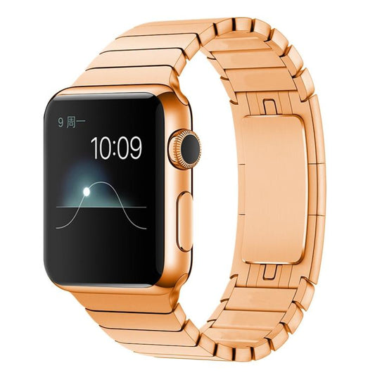 For Apple Watch 46mm / 49mm / 45mm / 44mm xDfind One Bead Stainless Steel Watch Band(Rose Gold) by xDfind