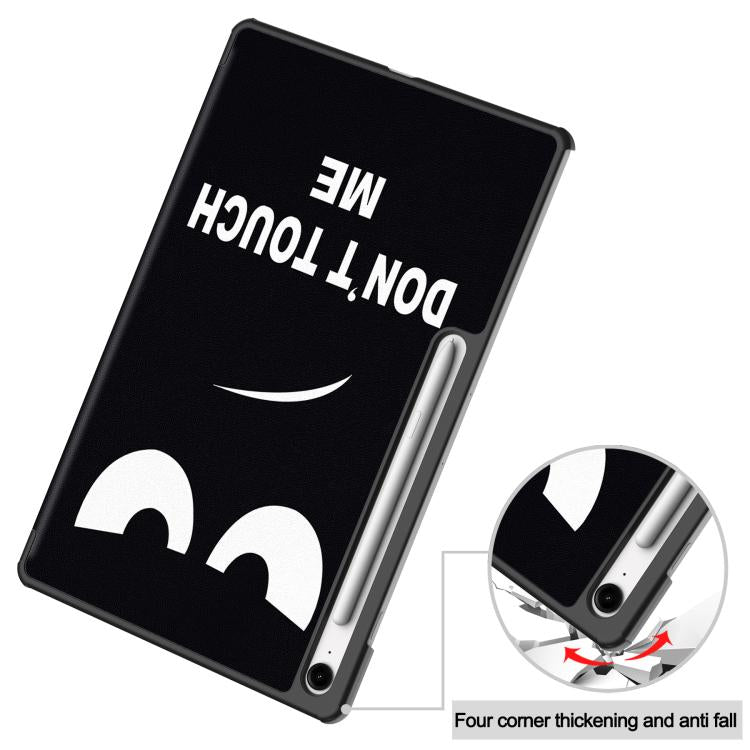 For Samsung Galaxy Tab S10 FE+ Custer Painted 3-Fold Holder Smart Leather Tablet Case(Big Eye Me) by bashfashion