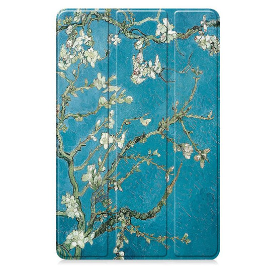 For Samsung Galaxy Tab S10 FE+ Custer Painted 3-Fold Holder Smart Leather Tablet Case(Apricot) by bashfashion