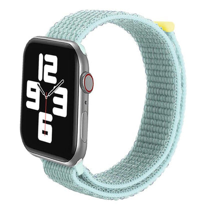 For Apple Watch 42mm / 41mm / 40mm / 38mm xDfind Nylon Loop Hook and Loop Fastener Watch Band(Mint Green) by xDfind