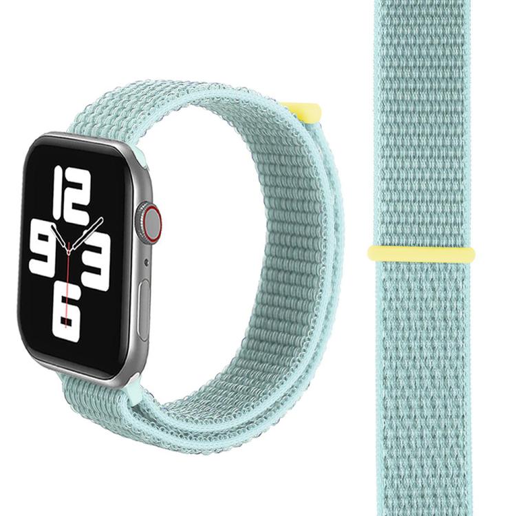 For Apple Watch 42mm / 41mm / 40mm / 38mm xDfind Nylon Loop Hook and Loop Fastener Watch Band(Mint Green) by xDfind