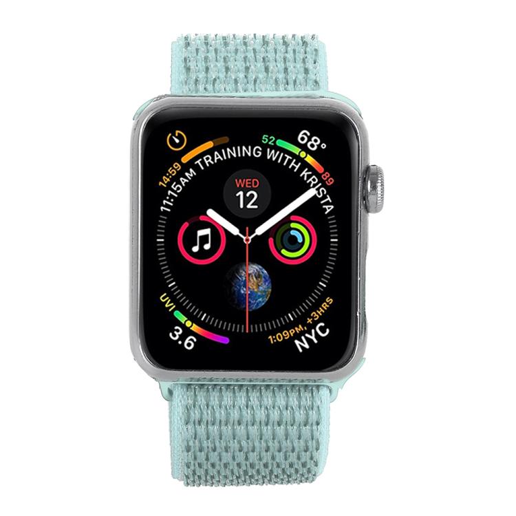 For Apple Watch 42mm / 41mm / 40mm / 38mm xDfind Nylon Loop Hook and Loop Fastener Watch Band(Mint Green) by xDfind