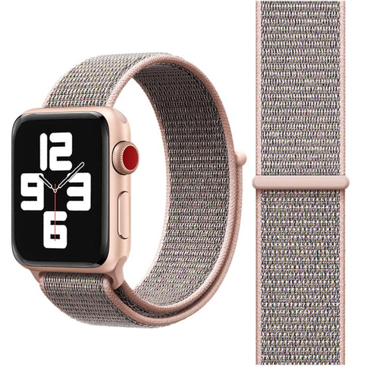 For Apple Watch 42mm / 41mm / 40mm / 38mm xDfind Nylon Loop Hook and Loop Fastener Watch Band(Pink Sand) by xDfind