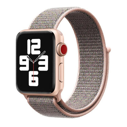 For Apple Watch 42mm / 41mm / 40mm / 38mm xDfind Nylon Loop Hook and Loop Fastener Watch Band(Pink Sand) by xDfind