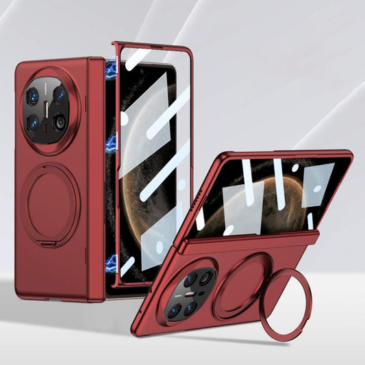 For Huawei Mate X6 GKK Integrated Magnetic Folding Hinge Ultra-thin Phone Case with Rotating Stand(Red) by GKK