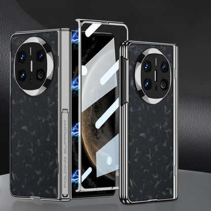 For Huawei Mate X6 GKK Integrated Magnetic Fold Hinge Phantom Leather Nebula Phone Case(Black) by GKK