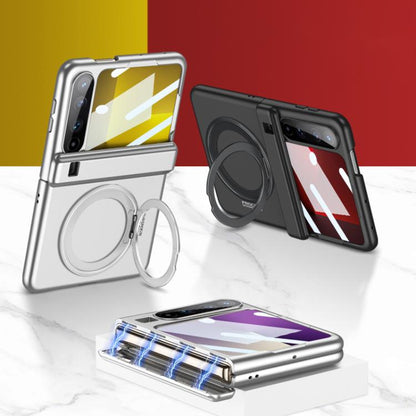 For Huawei Pura X GKK Ultra-thin Full Cover Magnetic Folding Hinge Phone Case with Rotating Bracket(Silver) by GKK