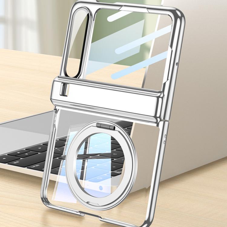 For Huawei Pura X GKK Folding Magnetic Hinge Phantom Phone Case with Rotating Stand(Silver) by GKK