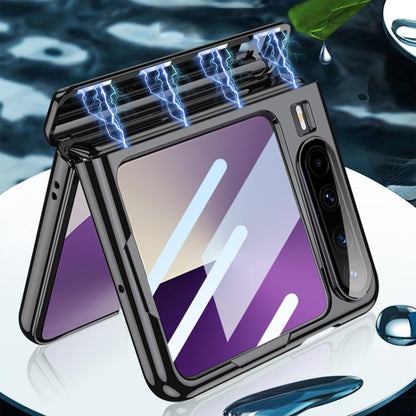 For Huawei Pura X GKK Folding Magnetic Hinge Phantom Phone Case with Rotating Stand(Silver) by GKK