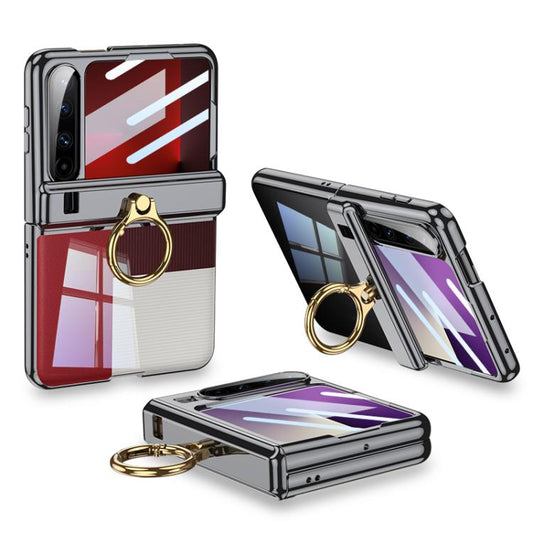 For Huawei Pura X GKK Folding Magnetic Hinge Phantom Phone Case with Ring Holder(Black) by GKK