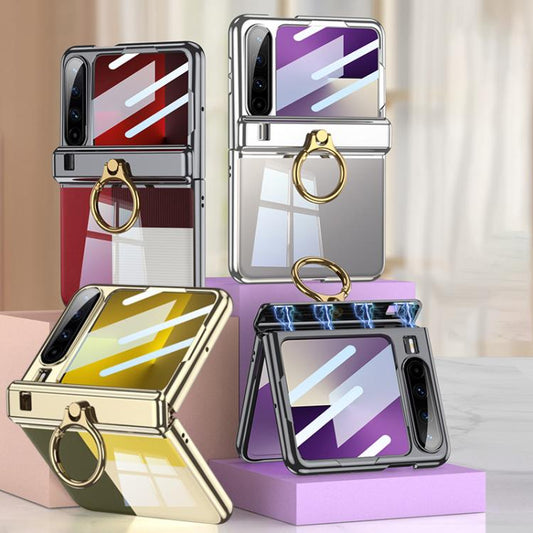 For Huawei Pura X GKK Folding Magnetic Hinge Phantom Phone Case with Ring Holder(Black) by GKK