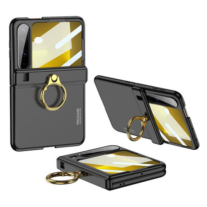 For Huawei Pura X GKK Integrated Magnetic Folding Hinge Phone Case with Ring Holder(Black) by GKK