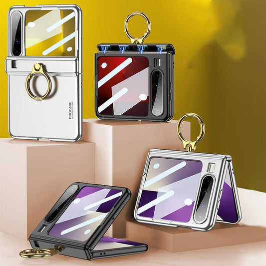 For Huawei Pura X GKK Integrated Magnetic Folding Hinge Phone Case with Ring Holder(Black) by GKK