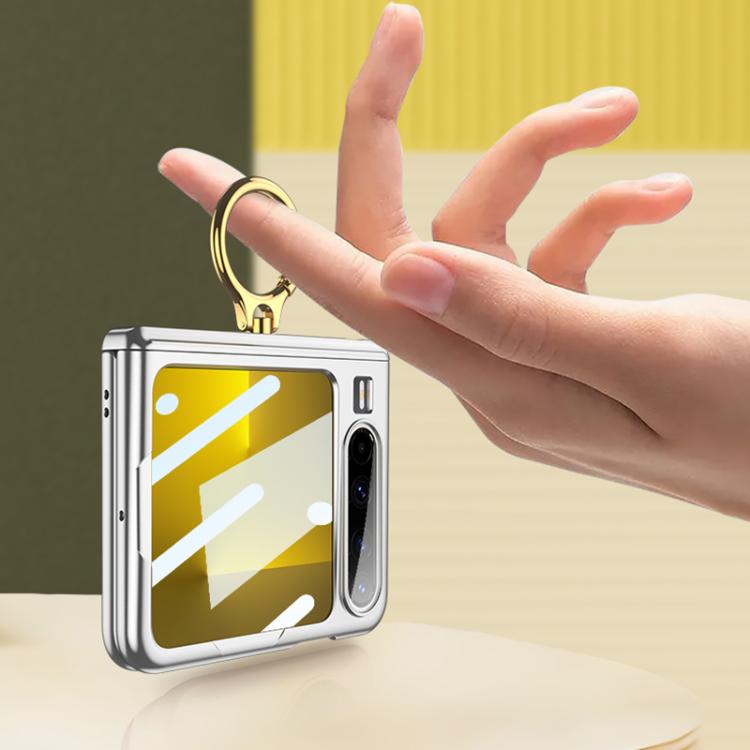 For Huawei Pura X GKK Integrated Magnetic Folding Hinge Phone Case with Ring Holder(Black) by GKK