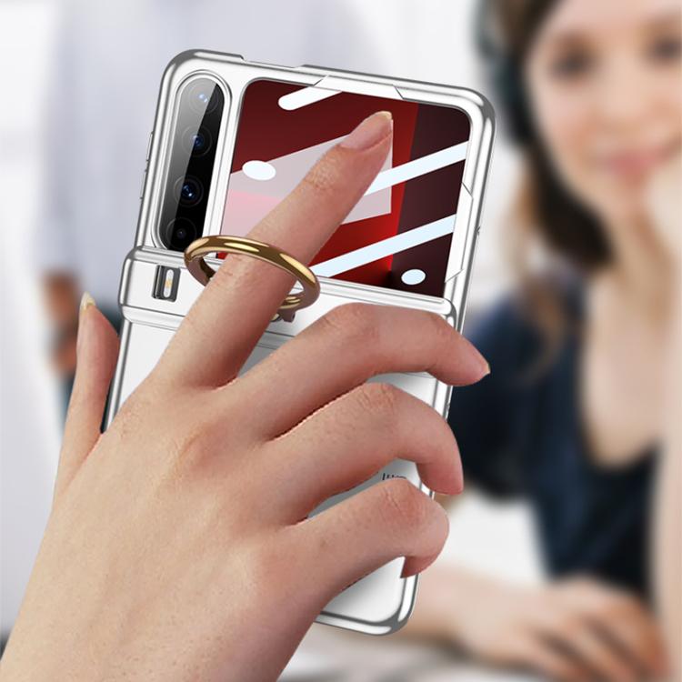 For Huawei Pura X GKK Integrated Magnetic Folding Hinge Phone Case with Ring Holder(Black) by GKK