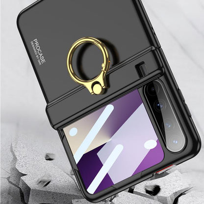 For Huawei Pura X GKK Integrated Magnetic Folding Hinge Phone Case with Ring Holder(Black) by GKK