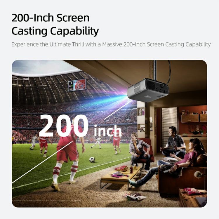 AUN AKEY9S 1080P 1000ANSI Autofocus WIFI Display Smart Projector, UK Plug(Black) by AUN