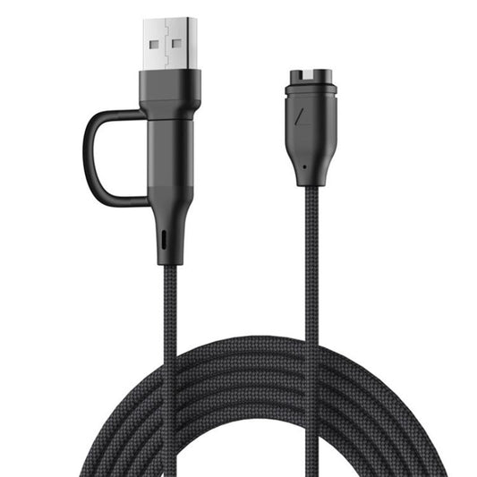 For Garmin Fenix 8 / 7X / 6S Pro xDfind 2 in 1 Type-C and USB-A Ports Watch Charging Cable, Length: 1m(Black) by xDfind